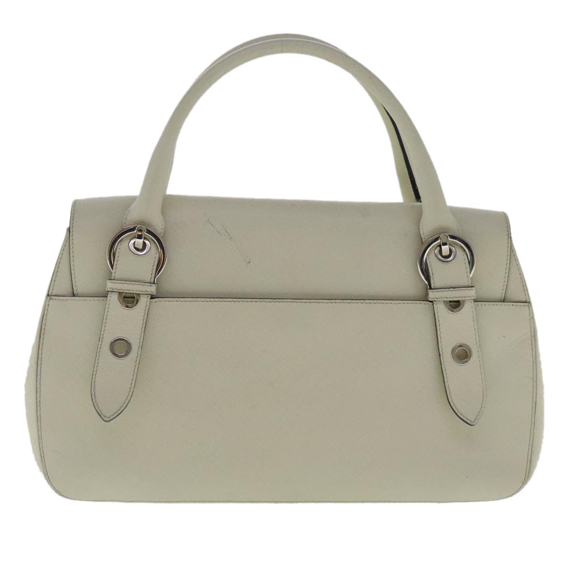 Salvatore Ferragamo Gancini White Leather Handbag (Pre-Owned) Size ONE SIZE - 2 Thumbnail
