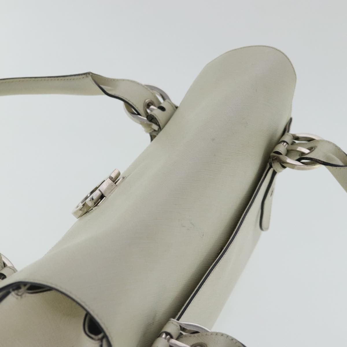 Salvatore Ferragamo Gancini White Leather Handbag (Pre-Owned) Size ONE SIZE - 16 Thumbnail