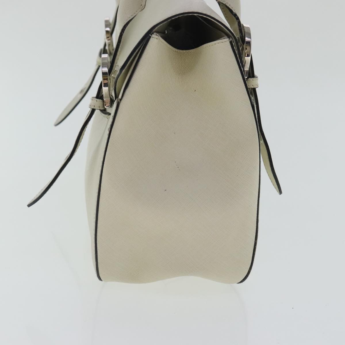 Salvatore Ferragamo Gancini White Leather Handbag (Pre-Owned) Size ONE SIZE - 4 Thumbnail
