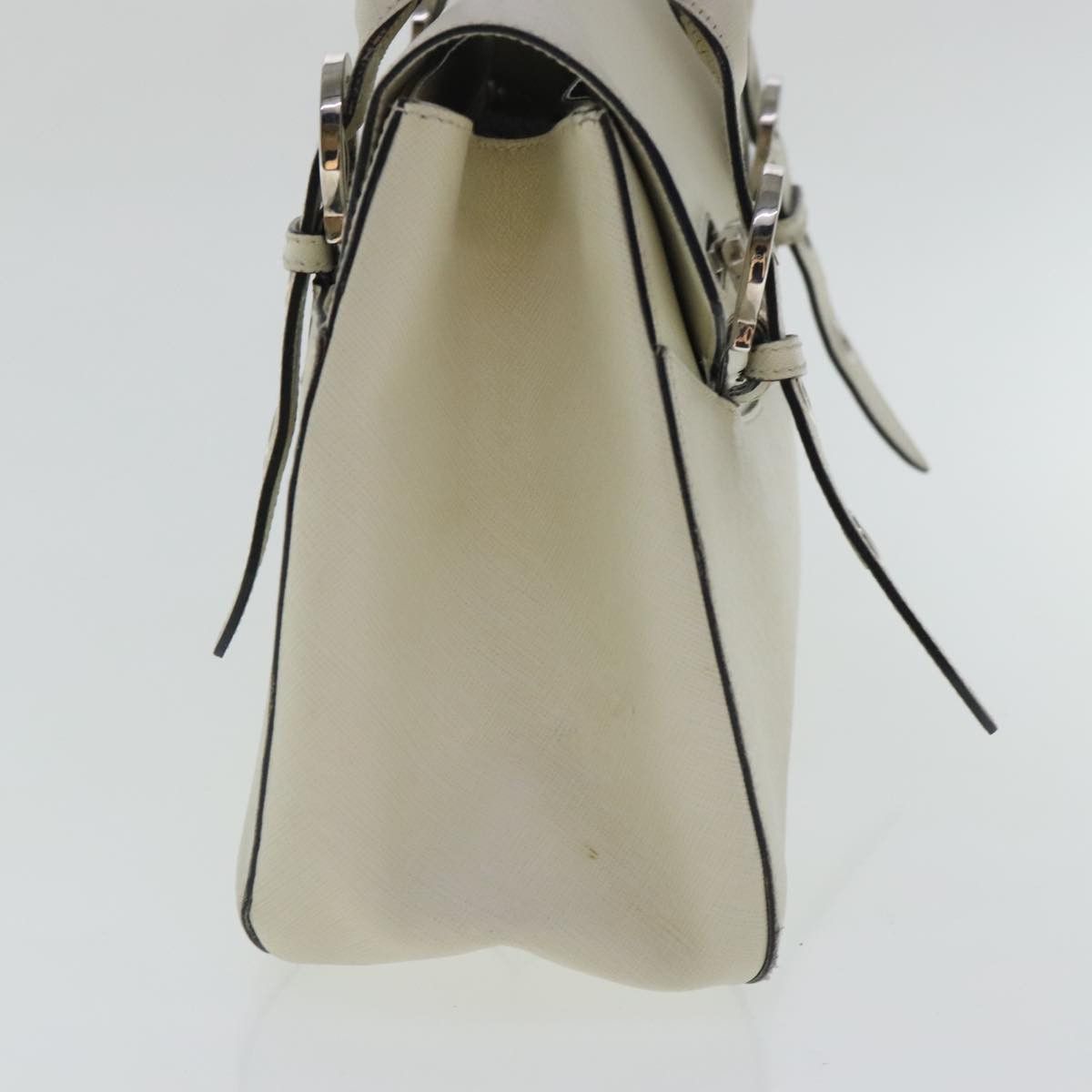 Salvatore Ferragamo Gancini White Leather Handbag (Pre-Owned) Size ONE SIZE - 3 Thumbnail