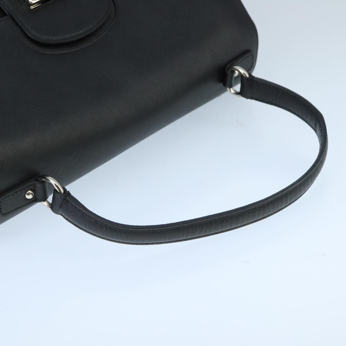Salvatore Ferragamo Gancini Black Leather Handbag (Pre-Owned) Size ONE SIZE - 6 Thumbnail
