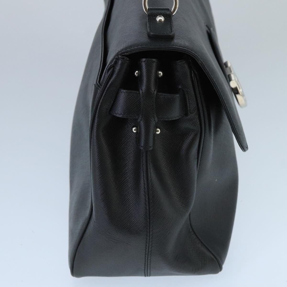 Salvatore Ferragamo Gancini Black Leather Handbag (Pre-Owned) Size ONE SIZE - 4 Thumbnail