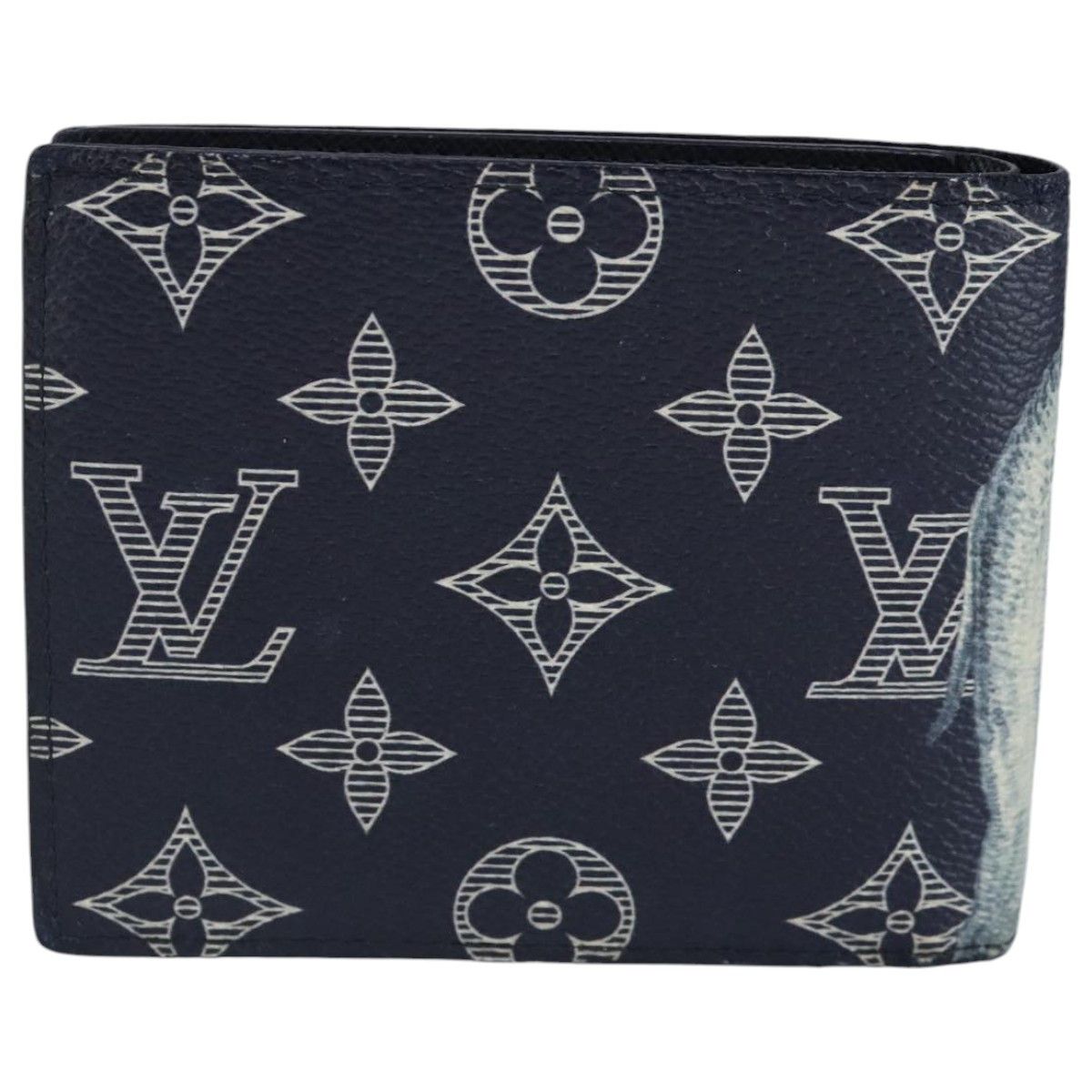 Louis Vuitton Marco Navy Canvas Wallet (Pre-Owned) Size ONE SIZE - 3 Thumbnail