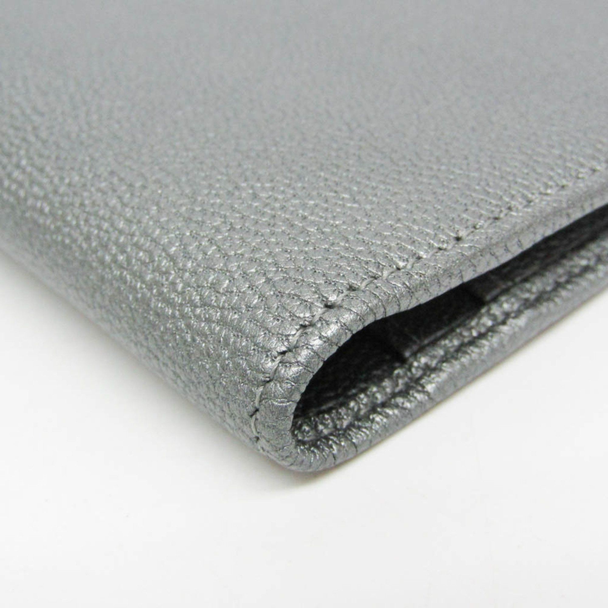 Chanel Coco Mark Silver Leather Wallet (Pre-Owned) Size ONE SIZE - 3 Thumbnail