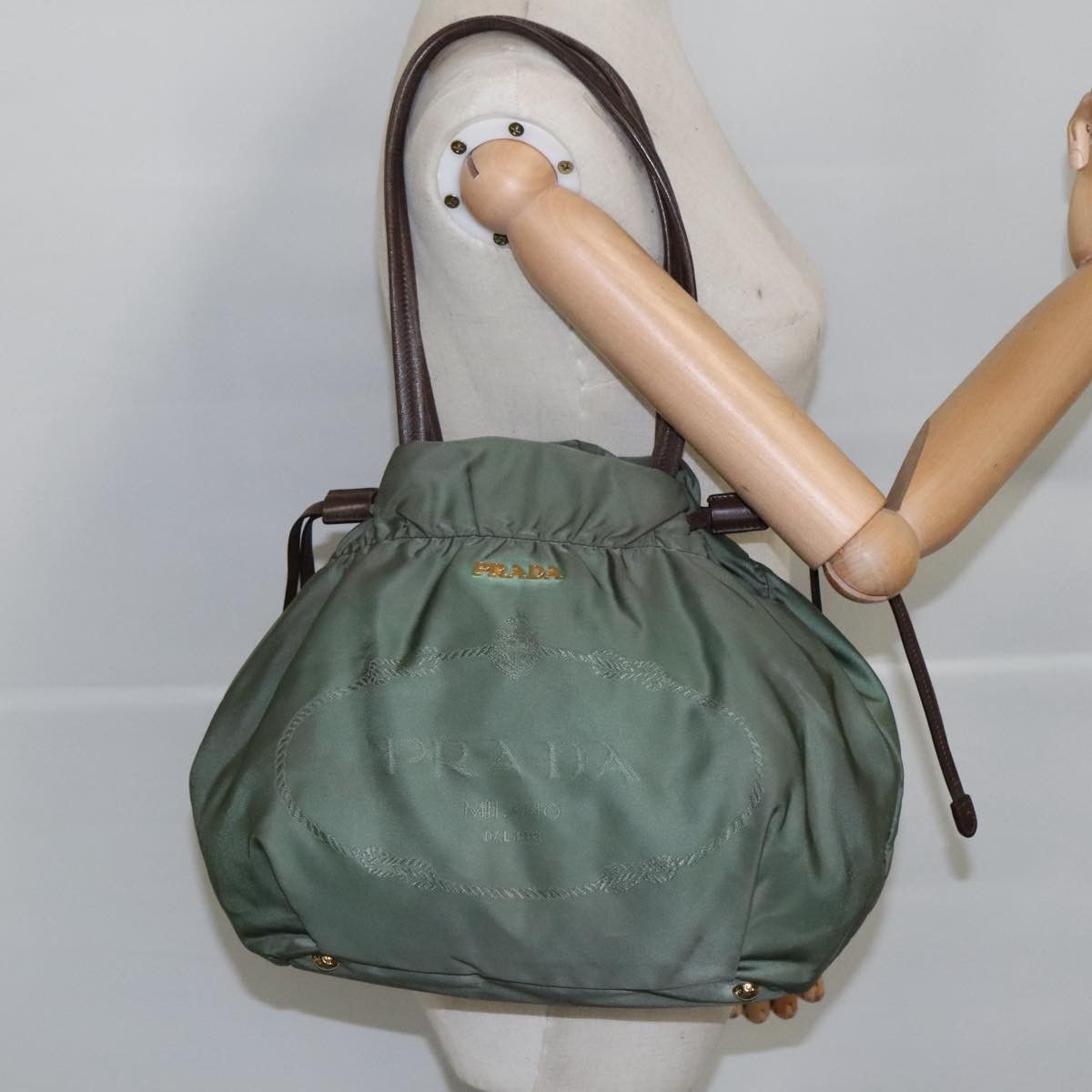 Prada Khaki Synthetic Tote Bag (Pre-Owned) Size ONE SIZE - 11 Thumbnail