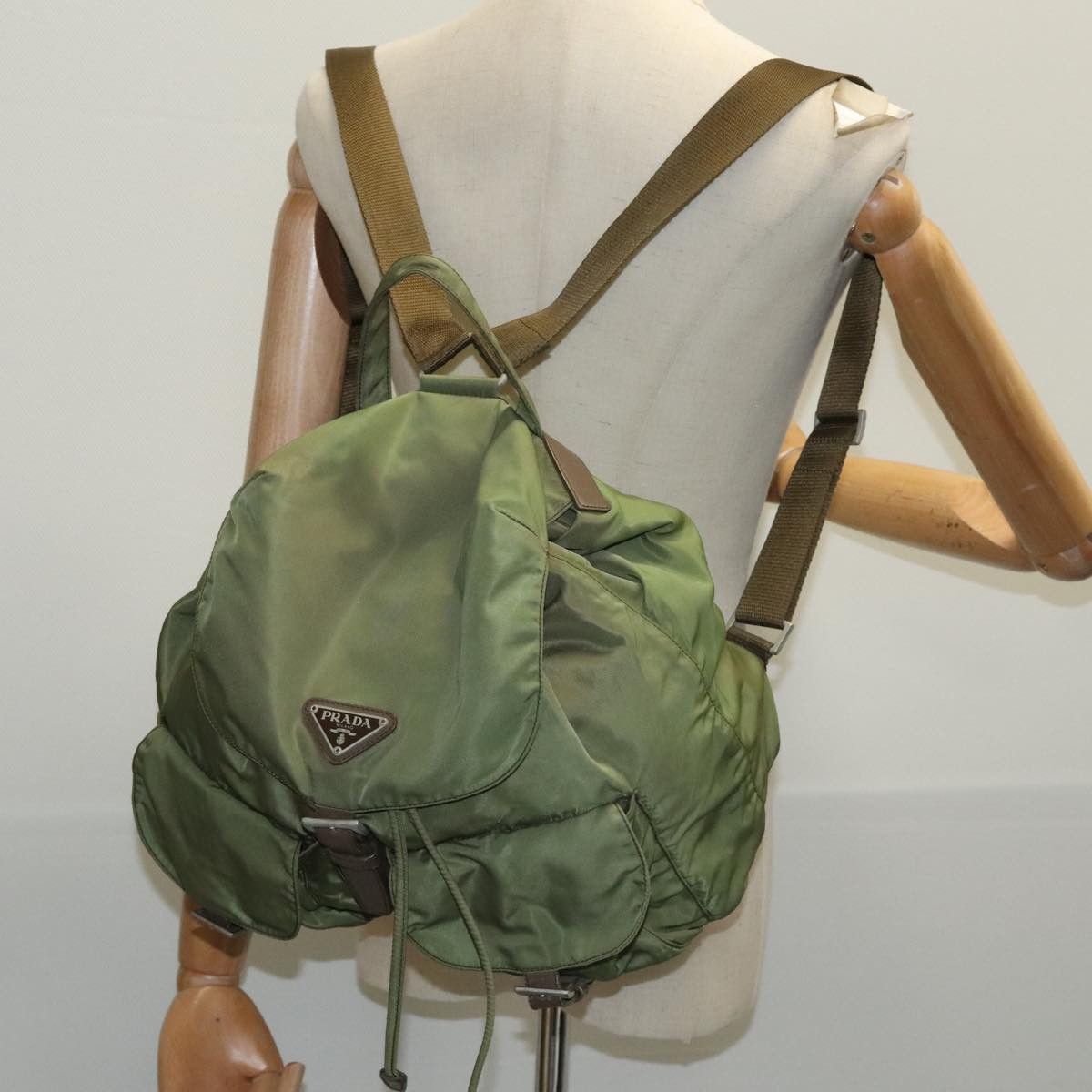 Prada Re-Nylon Khaki Synthetic Backpack Bag (Pre-Owned) Size ONE SIZE - 11 Thumbnail