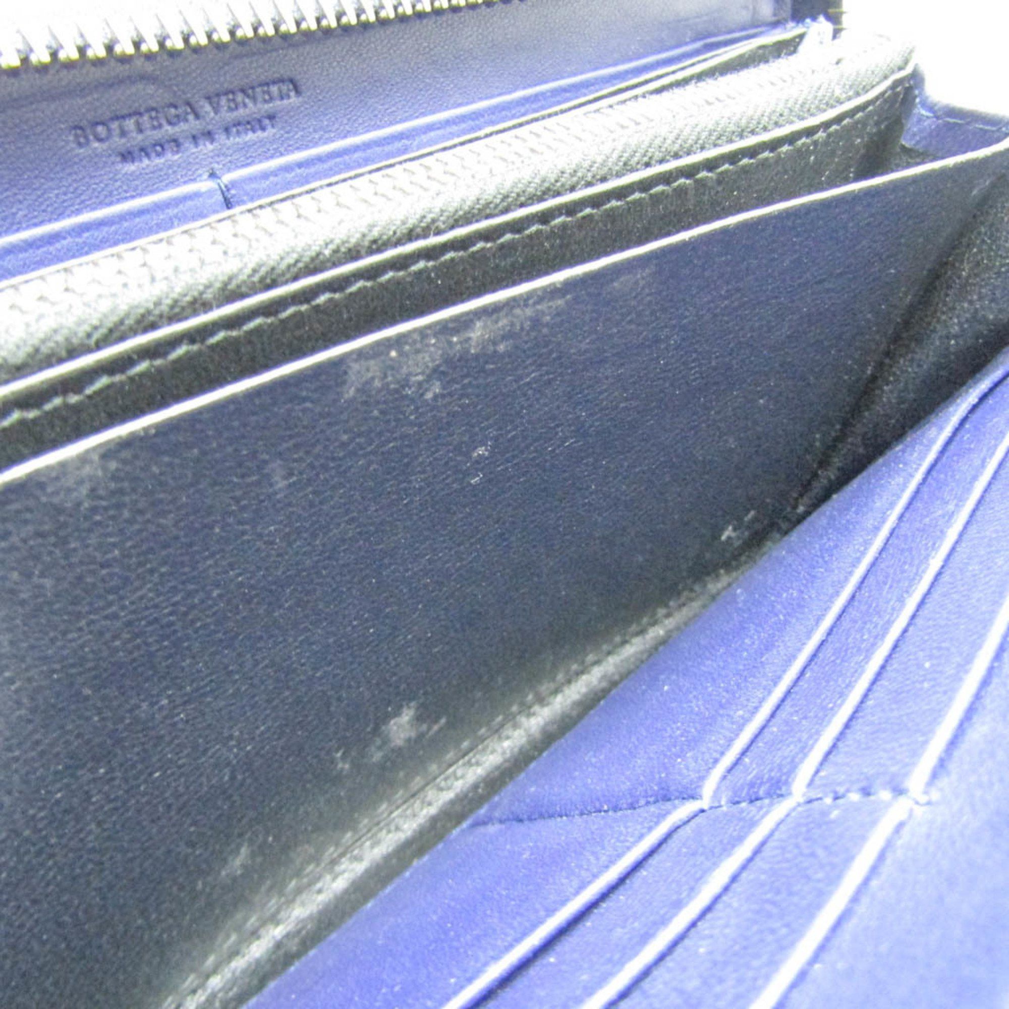 Bottega Veneta Intrecciato Blue Leather Wallet (Pre-Owned) Size ONE SIZE - 4 Thumbnail