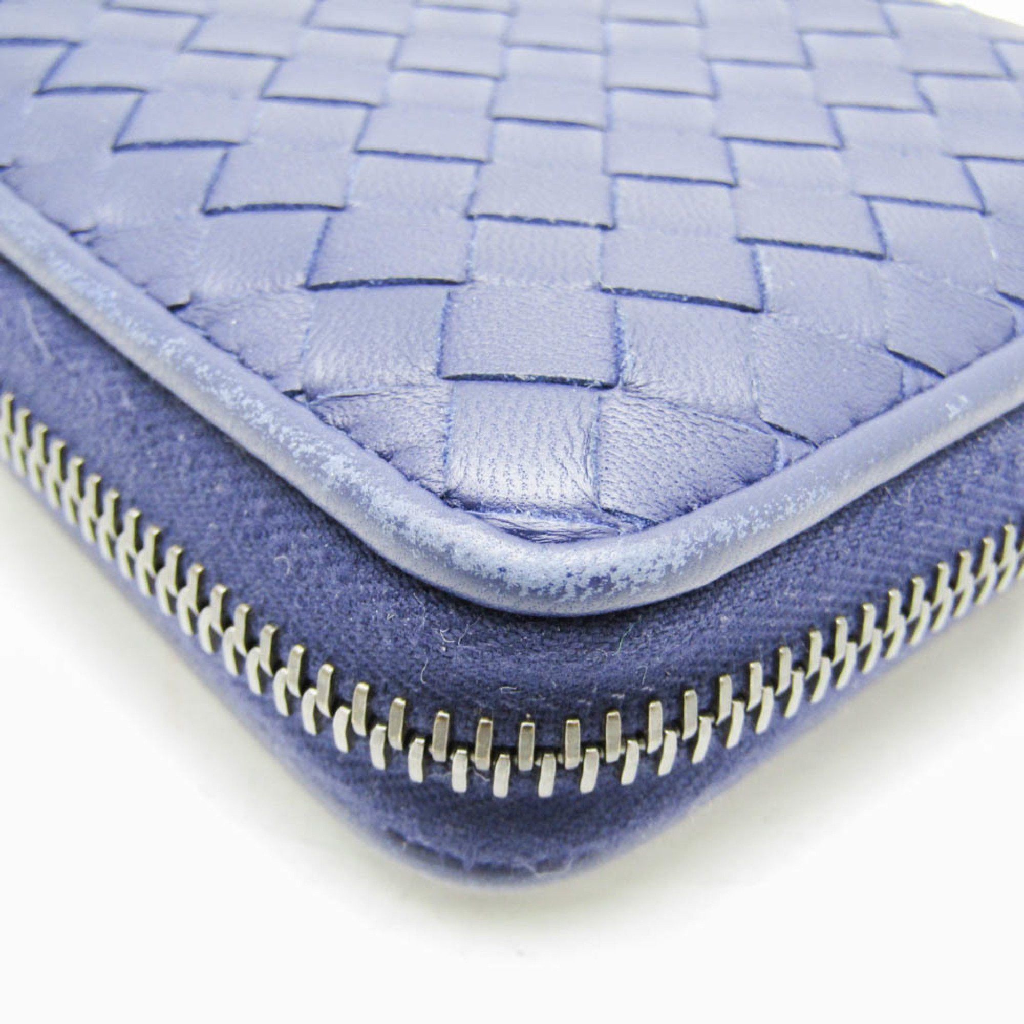 Bottega Veneta Intrecciato Blue Leather Wallet (Pre-Owned) Size ONE SIZE - 10 Thumbnail