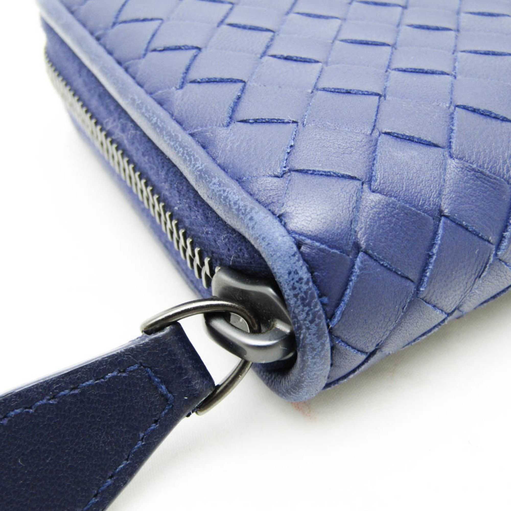 Bottega Veneta Intrecciato Blue Leather Wallet (Pre-Owned) Size ONE SIZE - 5 Thumbnail