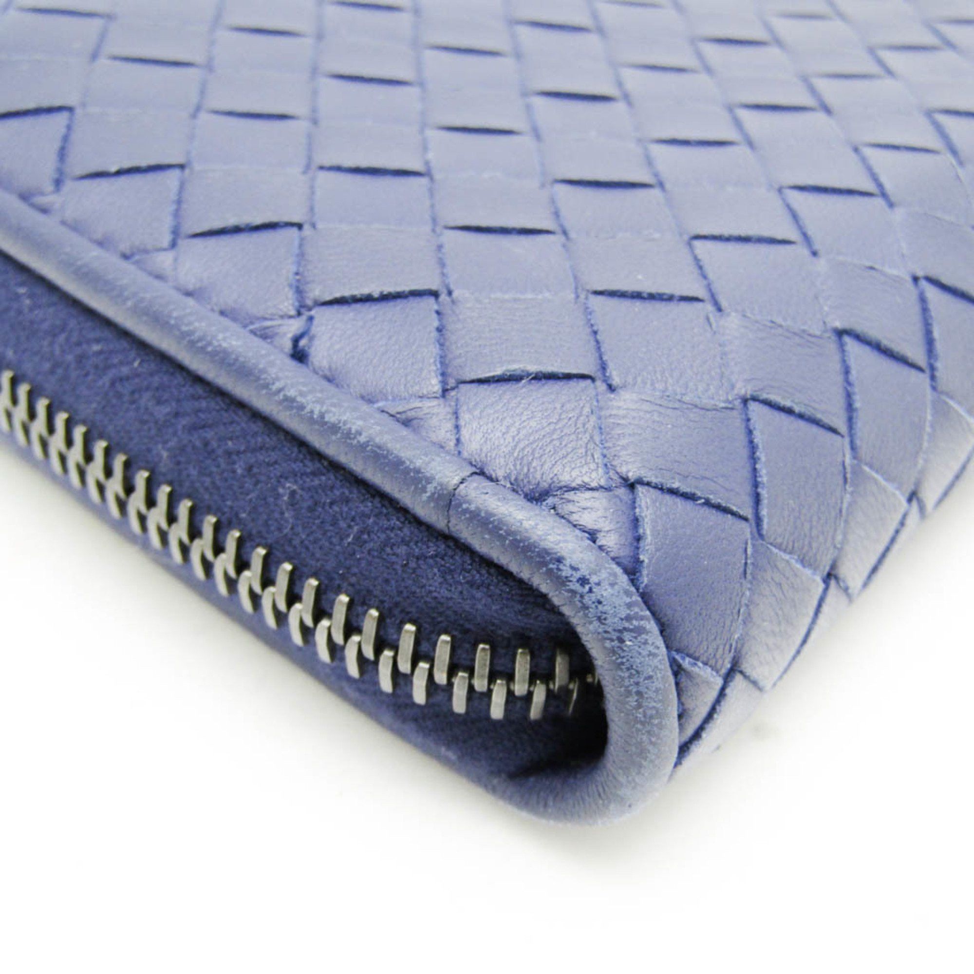 Bottega Veneta Intrecciato Blue Leather Wallet (Pre-Owned) Size ONE SIZE - 3 Thumbnail