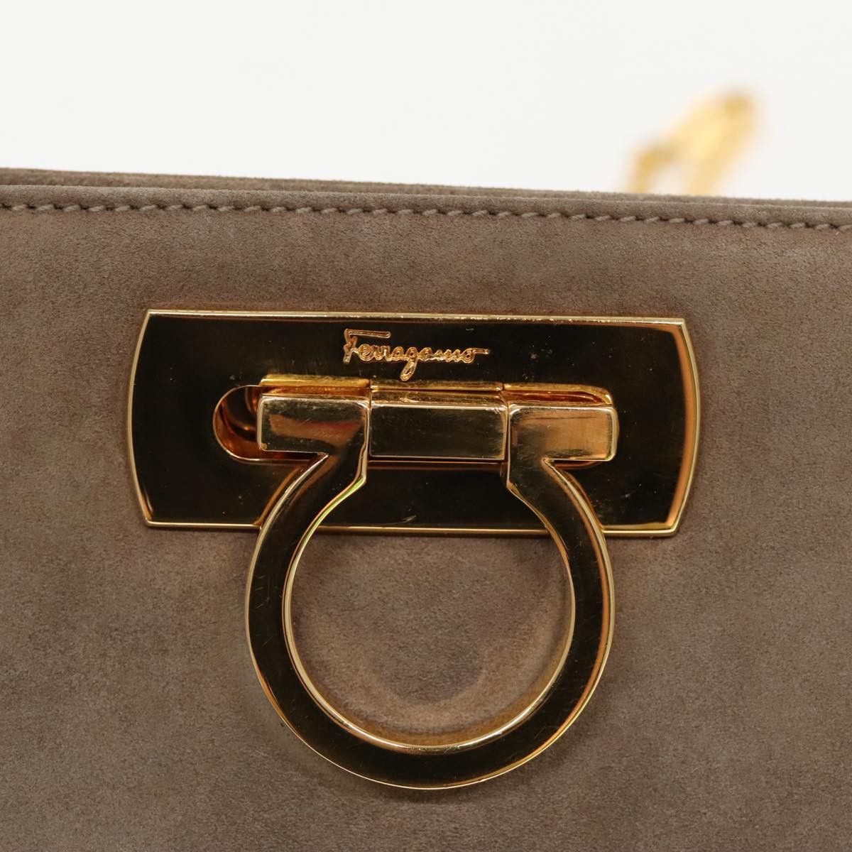 Salvatore Ferragamo Brown Suede Shoulder Bag (Pre-Owned) Size ONE SIZE - 10 Thumbnail