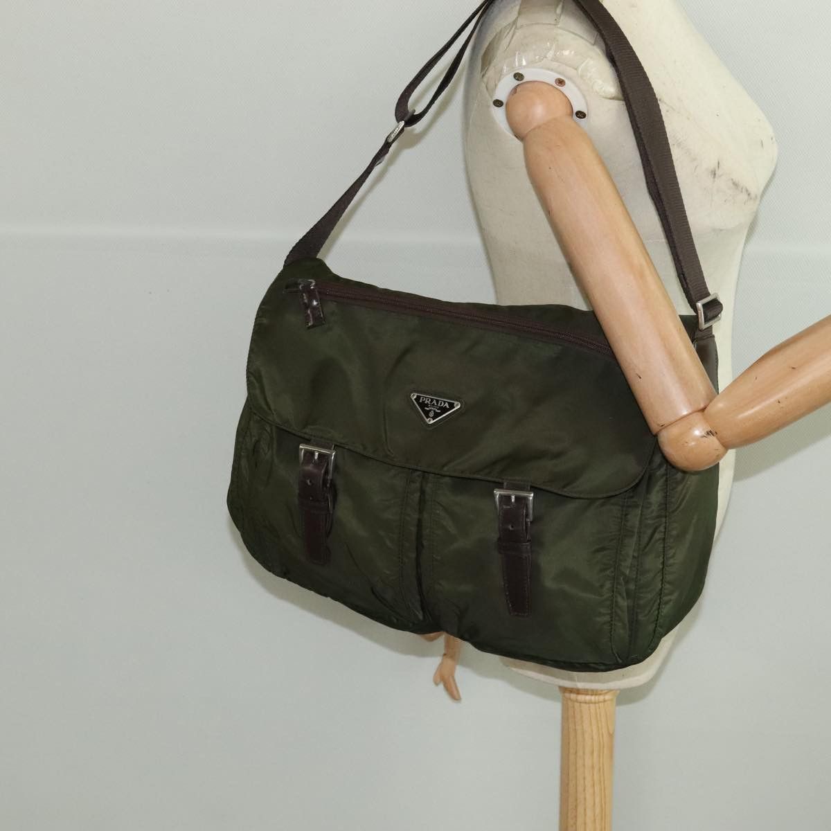 Prada Re-Edition Khaki Synthetic Shoulder Bag (Pre-Owned) Size ONE SIZE - 18 Thumbnail