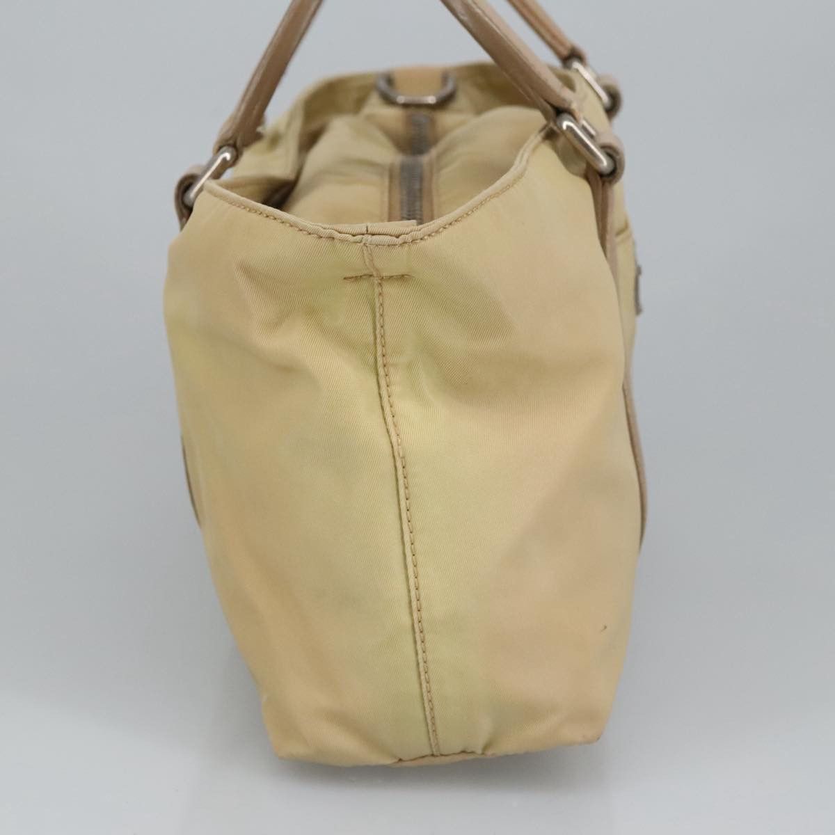 Prada Triangle Logo Beige Synthetic Handbag (Pre-Owned) Size ONE SIZE - 3 Thumbnail