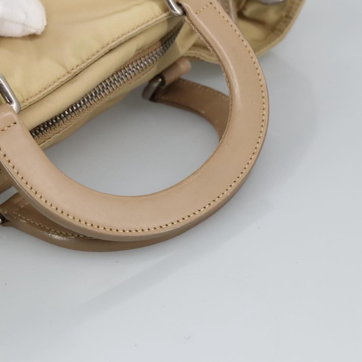 Prada Triangle Logo Beige Synthetic Handbag (Pre-Owned) Size ONE SIZE - 5 Thumbnail