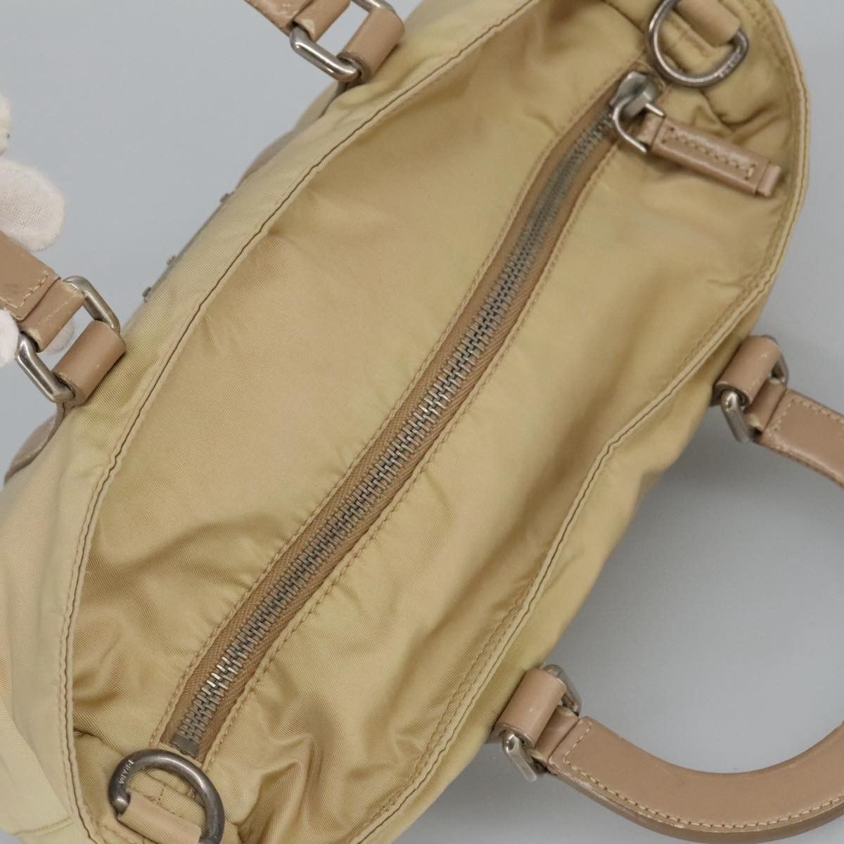 Prada Triangle Logo Beige Synthetic Handbag (Pre-Owned) Size ONE SIZE - 19 Thumbnail
