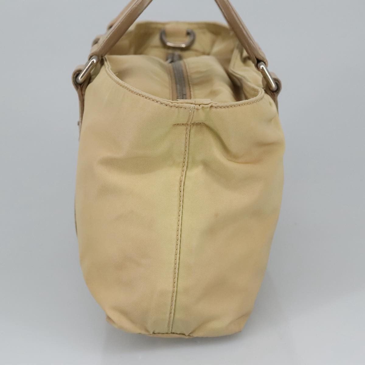Prada Triangle Logo Beige Synthetic Handbag (Pre-Owned) Size ONE SIZE - 4 Thumbnail