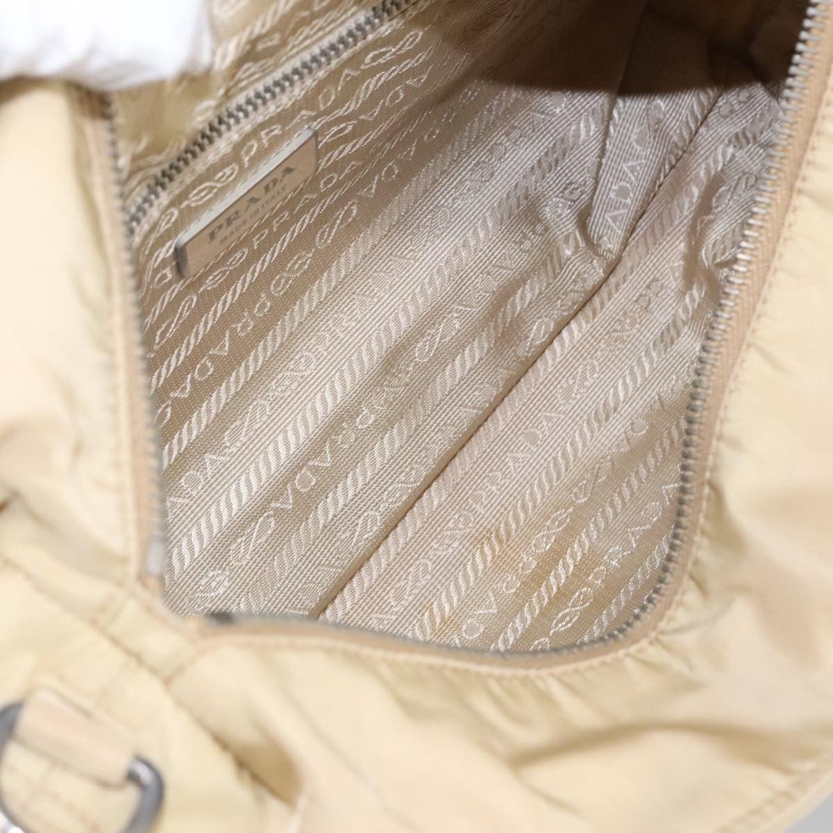 Prada Triangle Logo Beige Synthetic Handbag (Pre-Owned) Size ONE SIZE - 13 Thumbnail