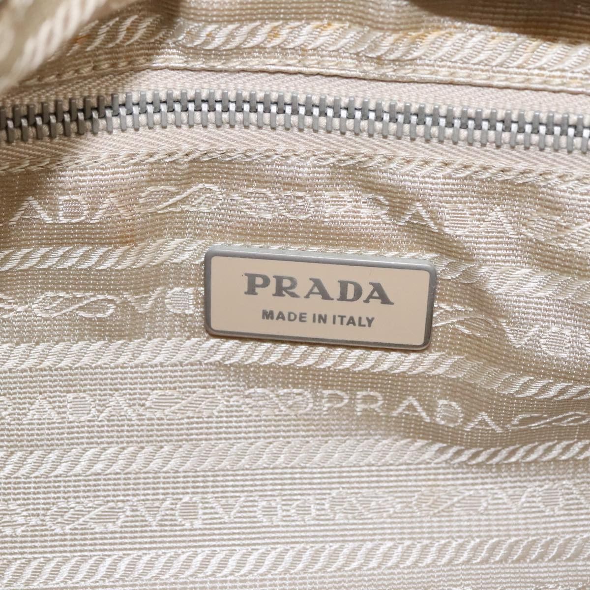 Prada Triangle Logo Beige Synthetic Handbag (Pre-Owned) Size ONE SIZE - 15 Thumbnail