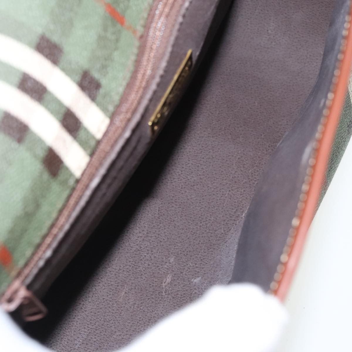 Burberry Nova Check Green Canvas Shoulder Bag (Pre-Owned) Size ONE SIZE - 7 Thumbnail