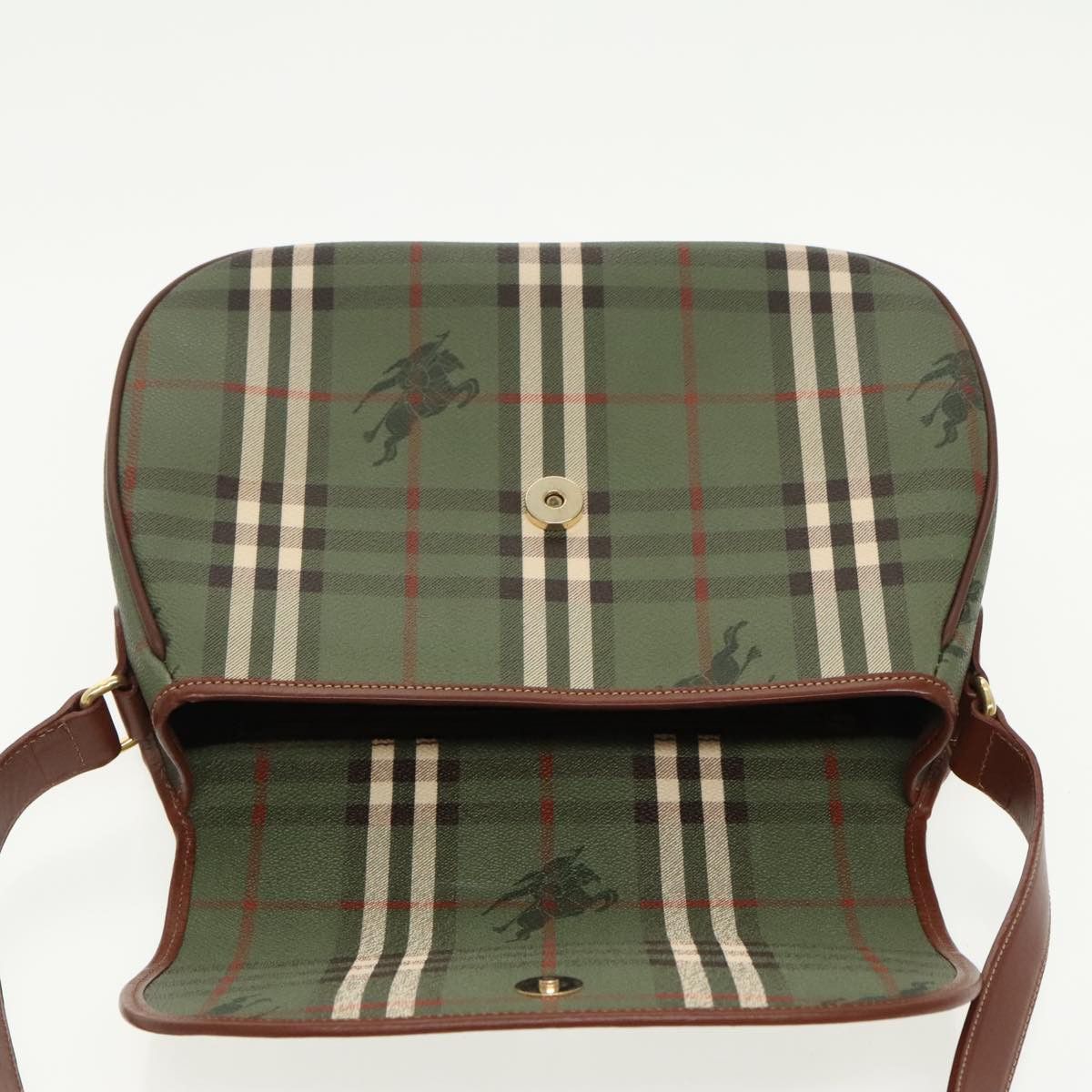 Burberry Nova Check Green Canvas Shoulder Bag (Pre-Owned) Size ONE SIZE - 19 Thumbnail