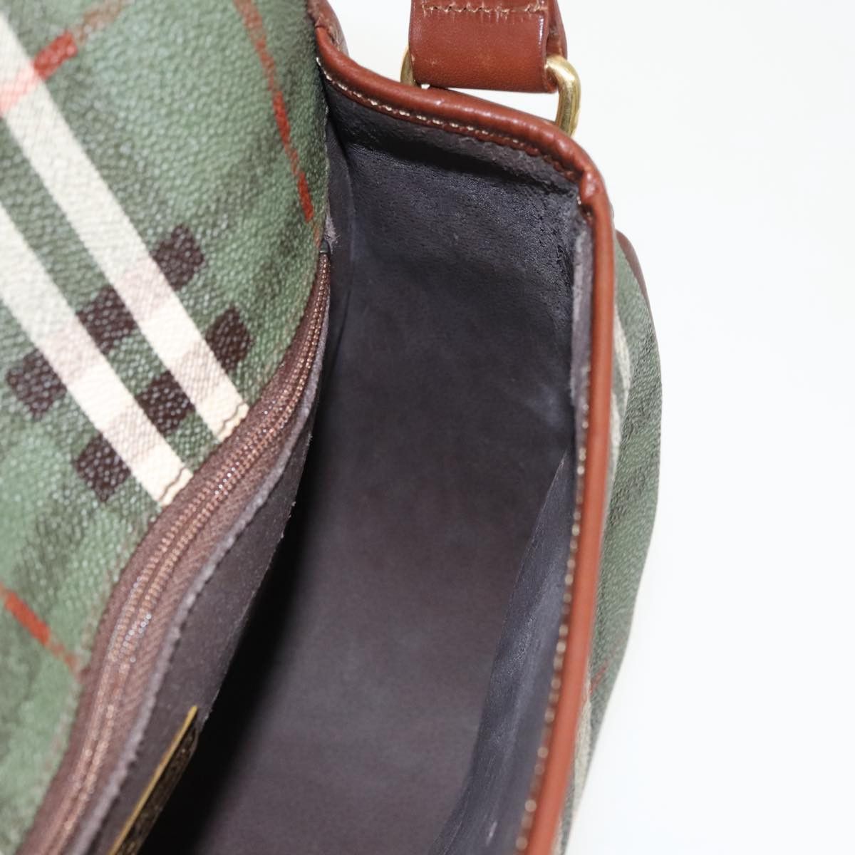 Burberry Nova Check Green Canvas Shoulder Bag (Pre-Owned) Size ONE SIZE - 6 Thumbnail