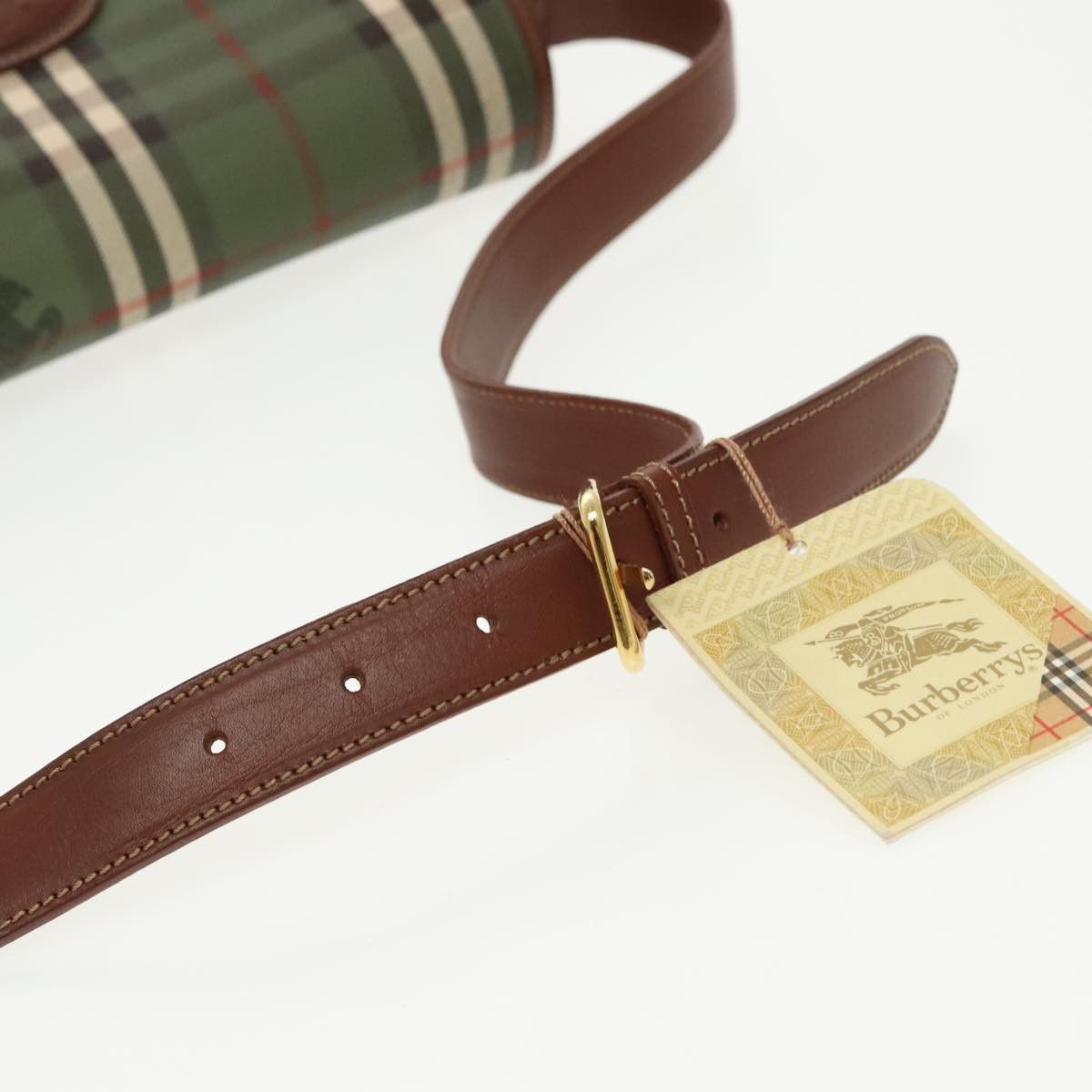 Burberry Nova Check Green Canvas Shoulder Bag (Pre-Owned) Size ONE SIZE - 4 Thumbnail