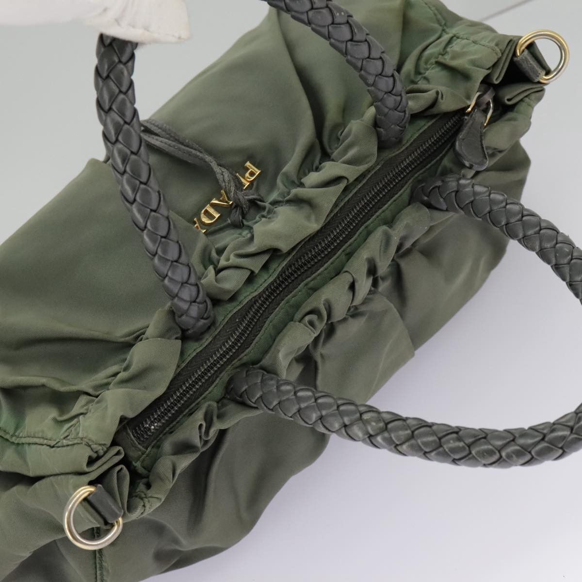 Prada Green Synthetic Handbag (Pre-Owned) Size ONE SIZE - 6 Thumbnail