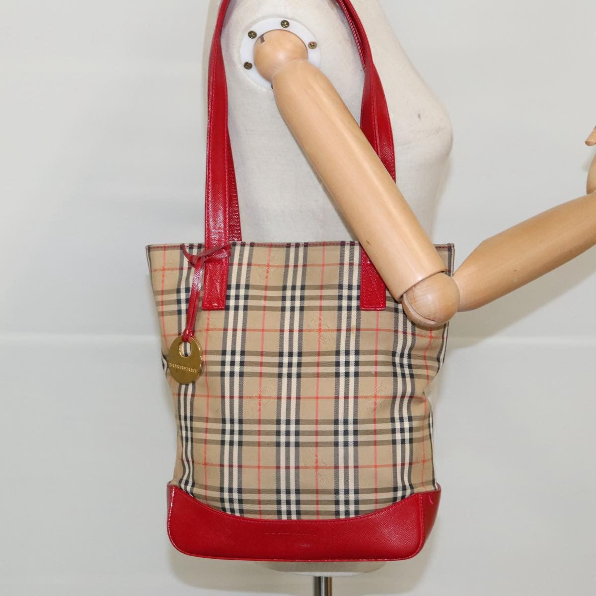 Burberry Nova Check Beige Canvas Shoulder Bag (Pre-Owned) Size ONE SIZE - 14 Thumbnail