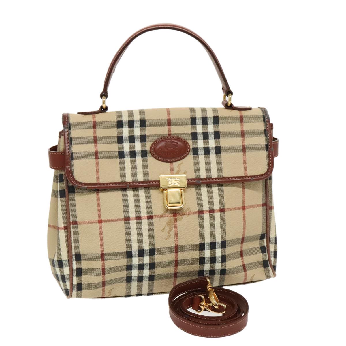 Burberry Nova Check Beige Canvas Handbag (Pre-Owned) Size ONE SIZE - 20 Thumbnail