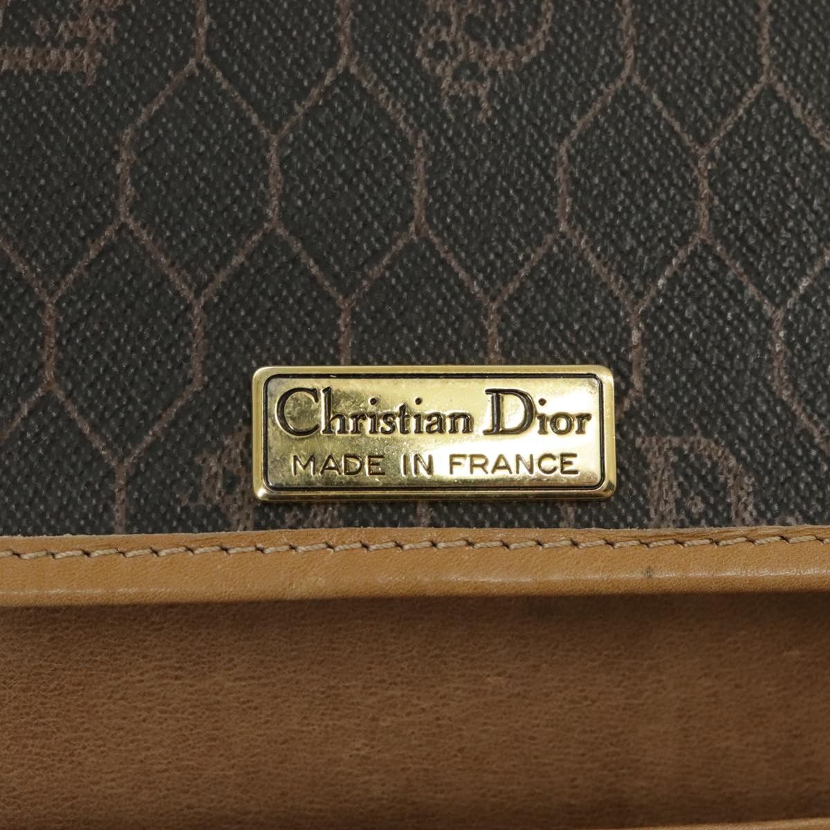 Dior Honeycomb Brown Canvas Shoulder Bag (Pre-Owned) Size ONE SIZE - 9 Thumbnail