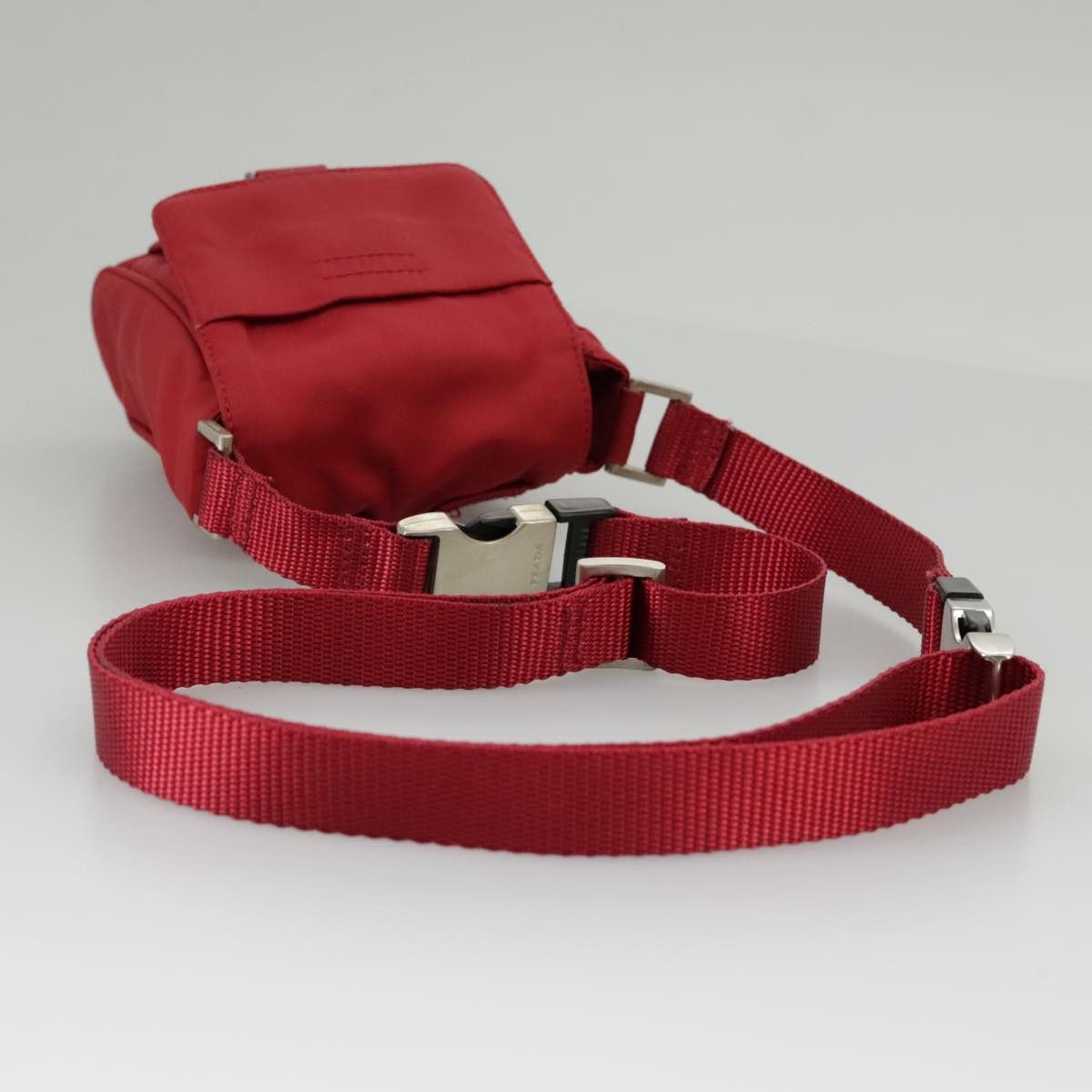Prada Triangle Logo Red Synthetic Clutch Bag (Pre-Owned) Size ONE SIZE - 7 Thumbnail