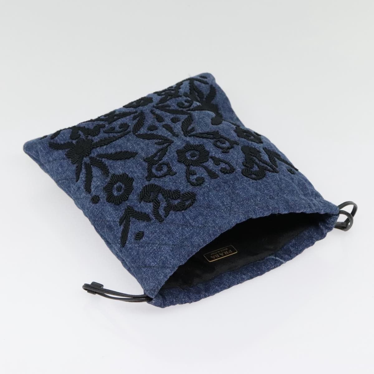 Prada Navy Denim - Jeans Clutch Bag (Pre-Owned) Size ONE SIZE - 14 Thumbnail