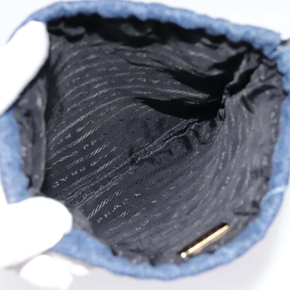 Prada Navy Denim - Jeans Clutch Bag (Pre-Owned) Size ONE SIZE - 9 Thumbnail