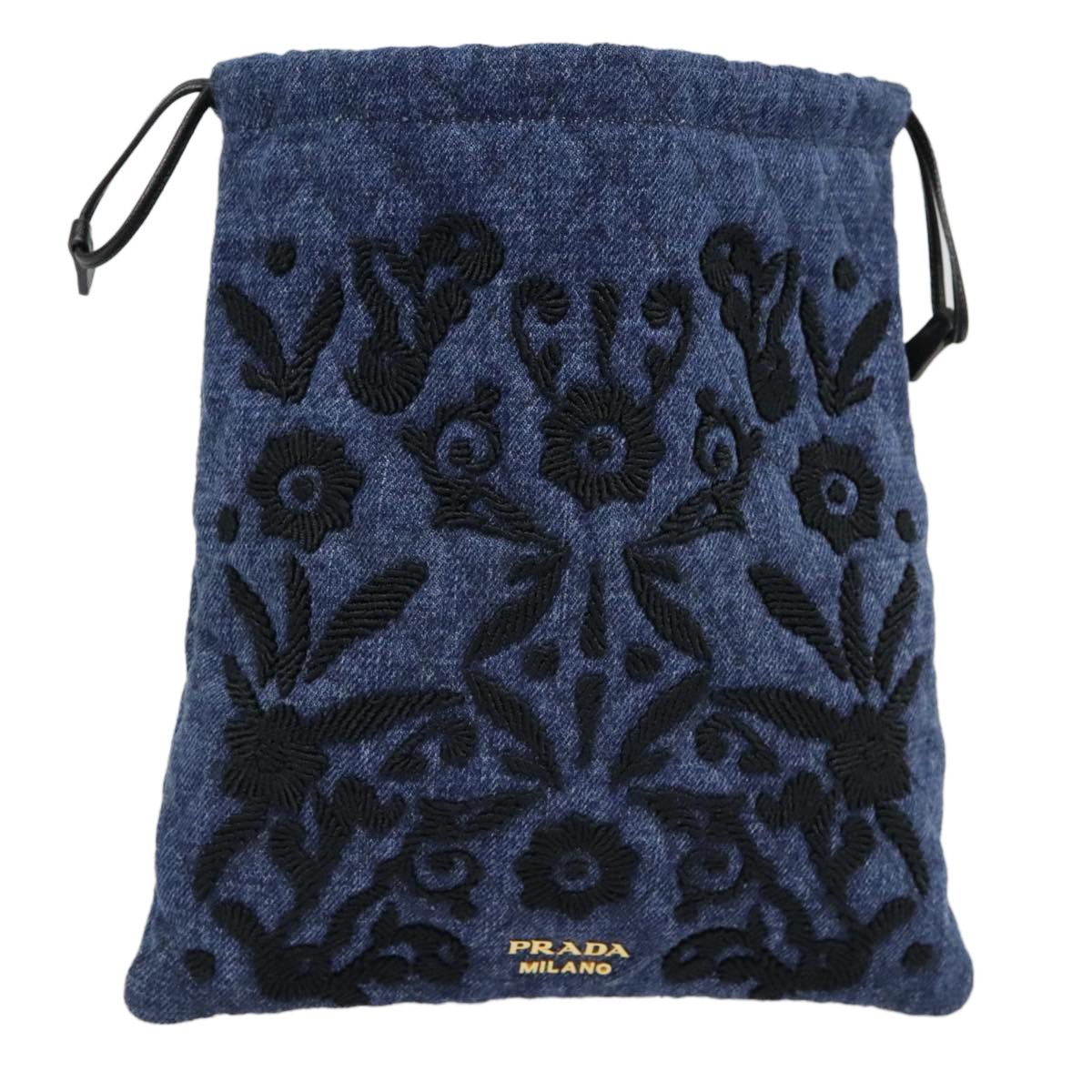 Prada Navy Denim - Jeans Clutch Bag (Pre-Owned) Size ONE SIZE - 20 Thumbnail