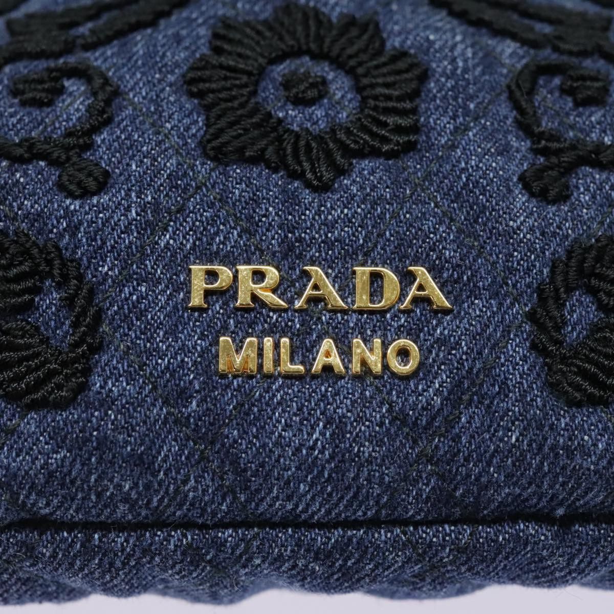 Prada Navy Denim - Jeans Clutch Bag (Pre-Owned) Size ONE SIZE - 16 Thumbnail