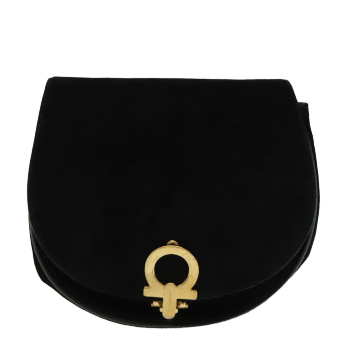 Salvatore Ferragamo Gancini Black Suede Shoulder Bag (Pre-Owned) Size ONE SIZE - 18 Thumbnail