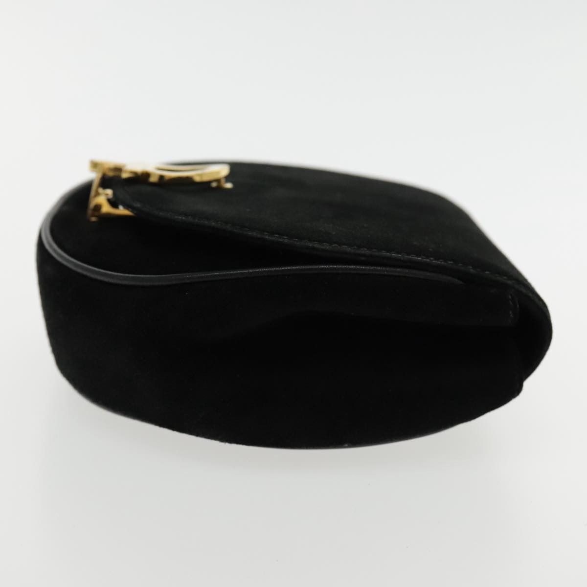 Salvatore Ferragamo Gancini Black Suede Shoulder Bag (Pre-Owned) Size ONE SIZE - 4 Thumbnail