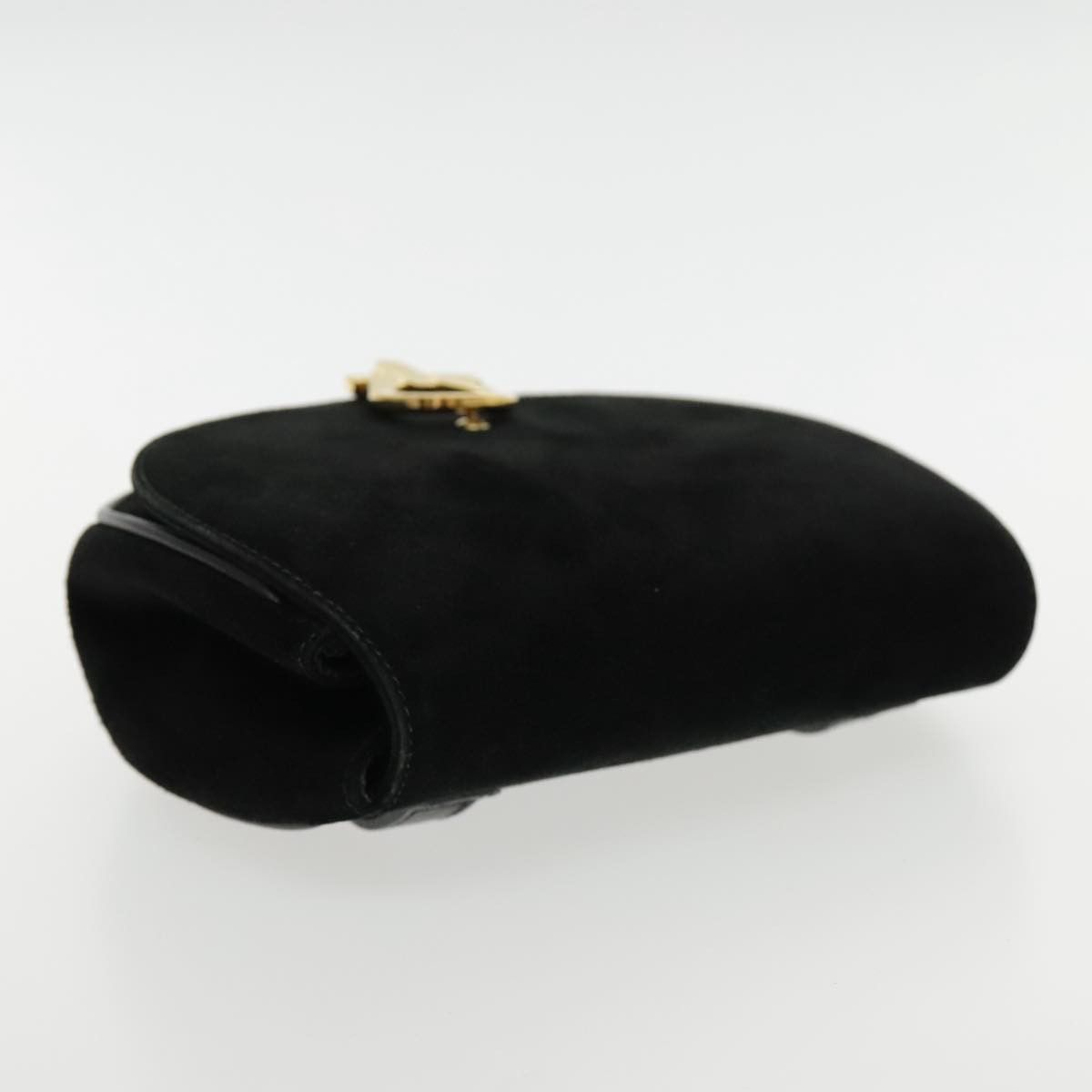 Salvatore Ferragamo Gancini Black Suede Shoulder Bag (Pre-Owned) Size ONE SIZE - 16 Thumbnail