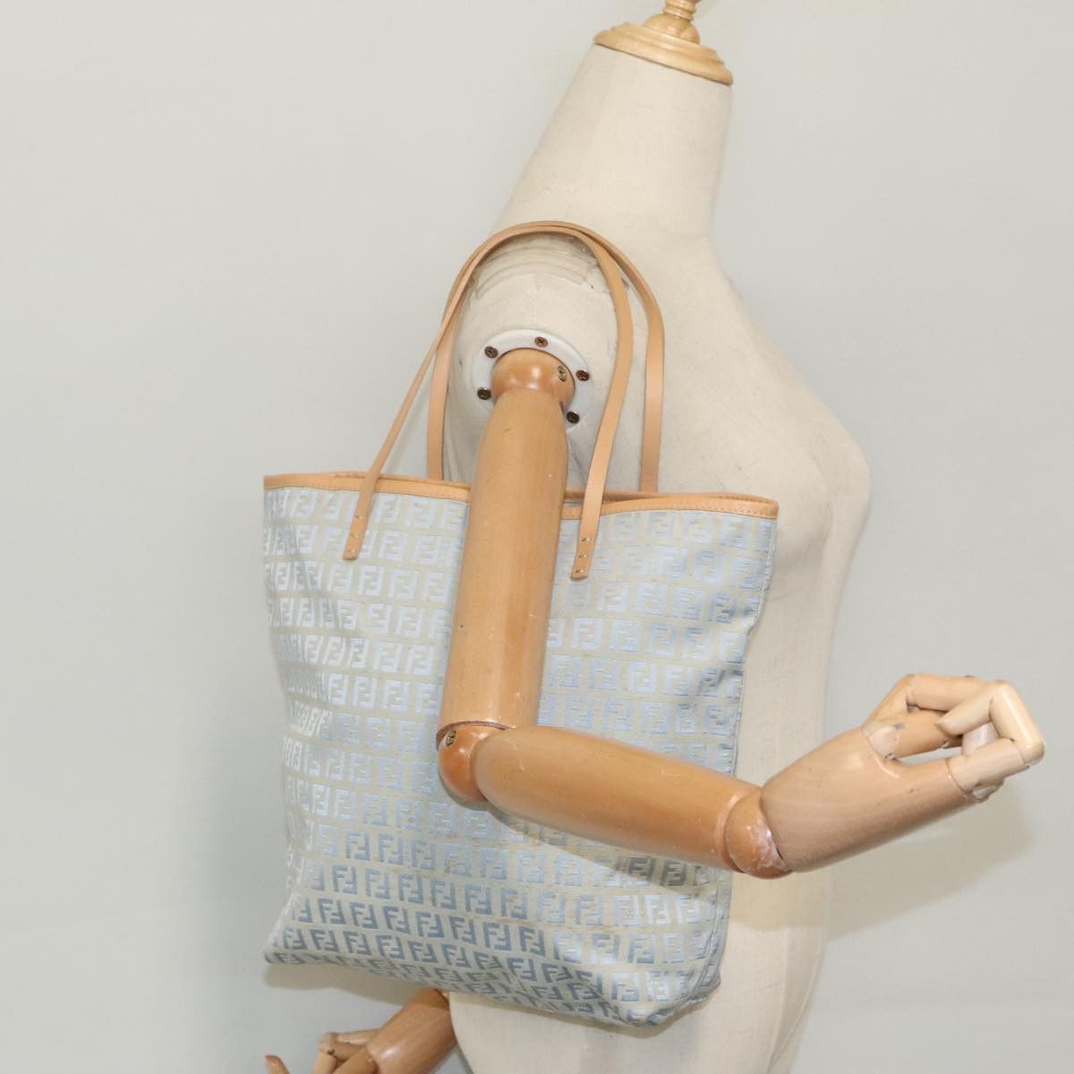 Fendi Zucchino Blue Canvas Tote Bag (Pre-Owned) Size ONE SIZE - 9 Thumbnail