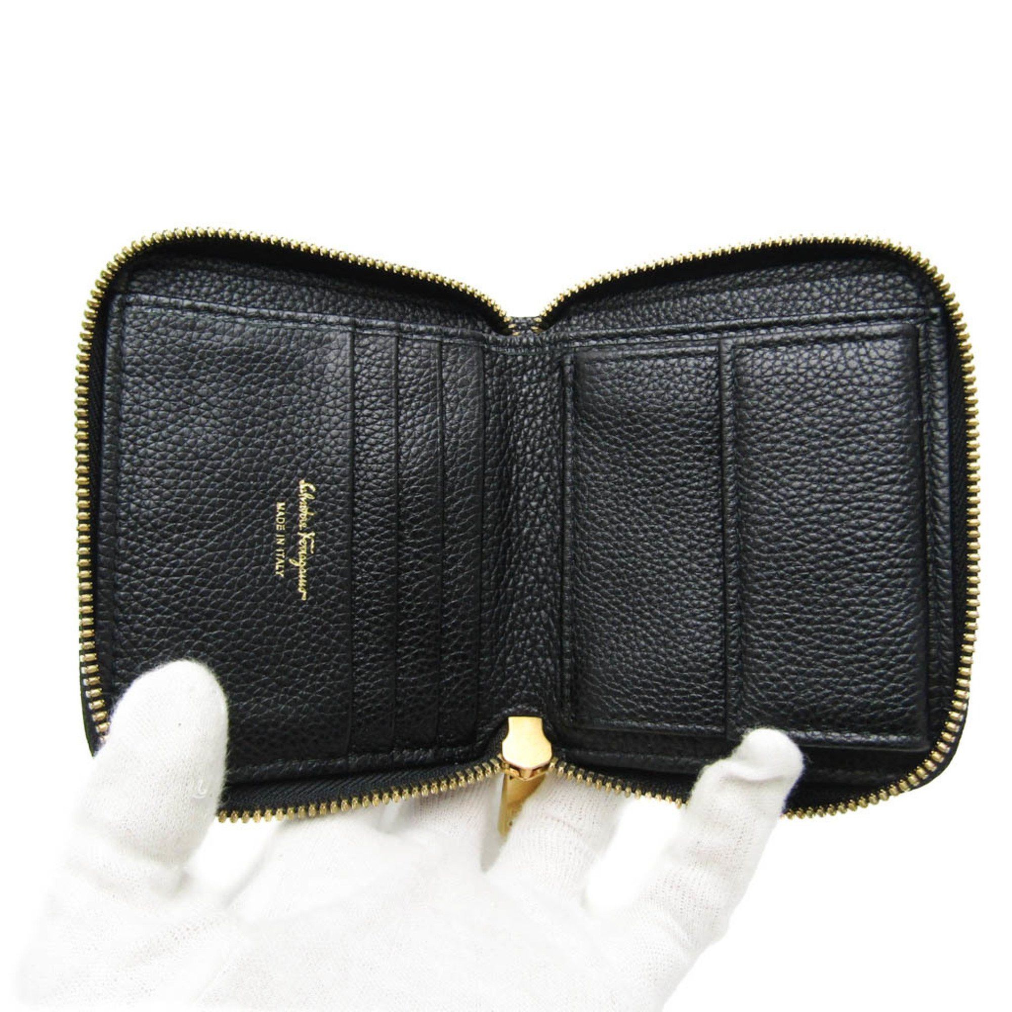 Salvatore Ferragamo Black Leather Wallet (Pre-Owned) Size ONE SIZE - 6 Thumbnail