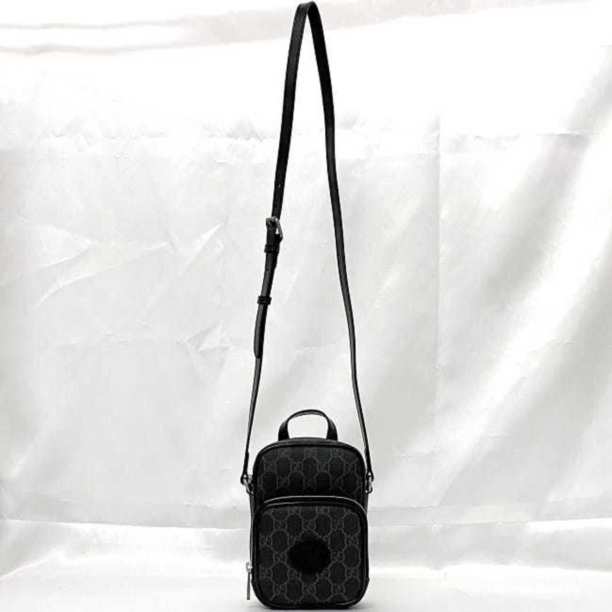 Gucci Gucci Shoulder Bag f-21810 Black Interlocking 672952 92TCN 1000U PVC Leather 0416 GUCCI Pochette Crossbody GG Supreme Unisex Women Men Size ONE SIZE - 3 Thumbnail