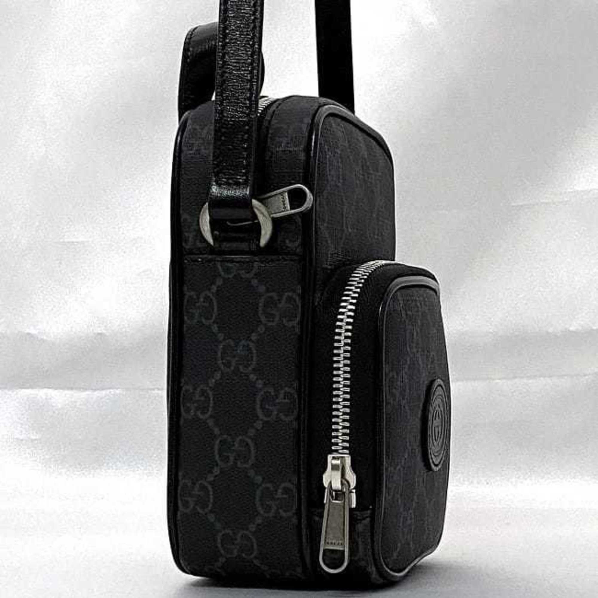 Gucci Gucci Shoulder Bag f-21810 Black Interlocking 672952 92TCN 1000U PVC Leather 0416 GUCCI Pochette Crossbody GG Supreme Unisex Women Men Size ONE SIZE - 4 Thumbnail