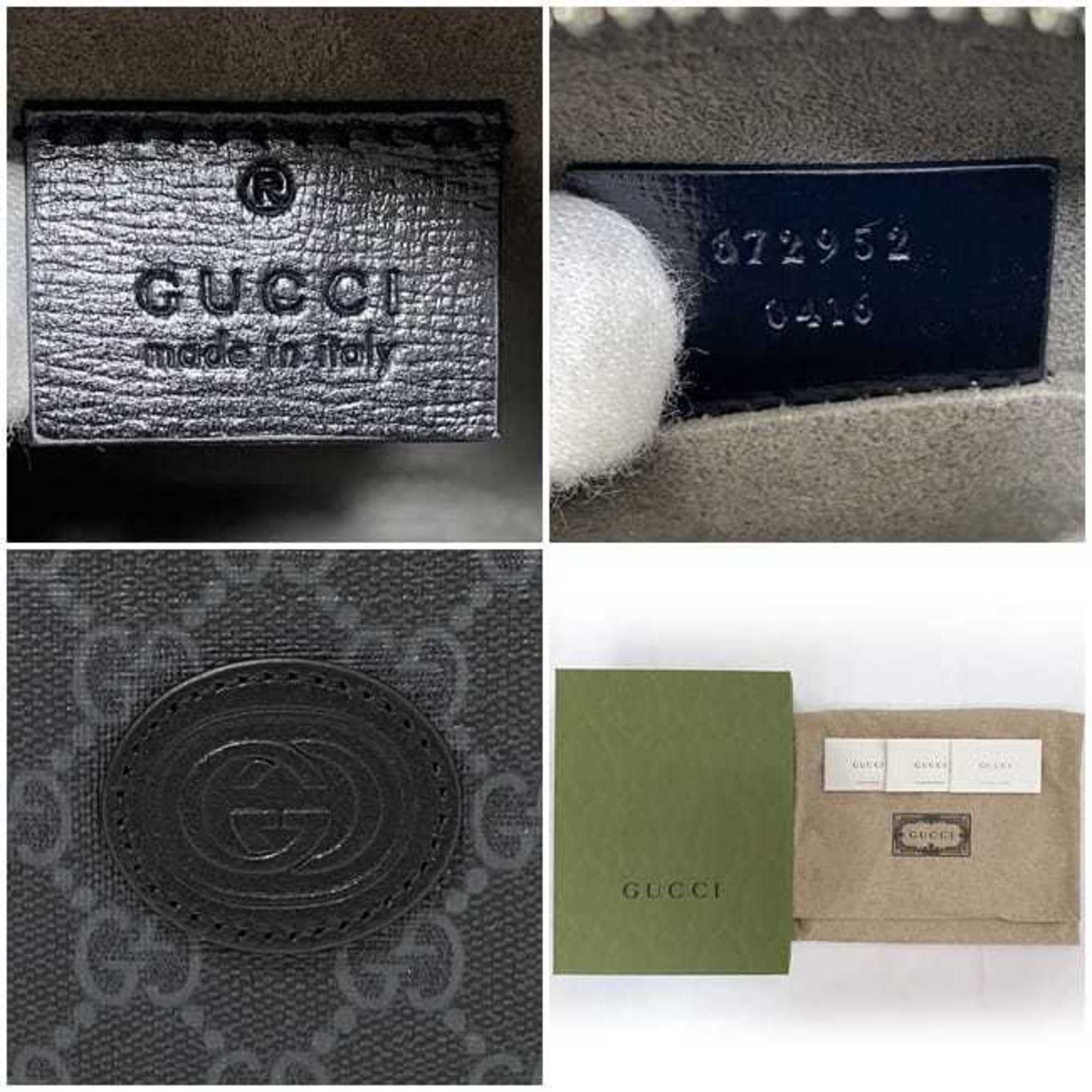 Gucci Gucci Shoulder Bag f-21810 Black Interlocking 672952 92TCN 1000U PVC Leather 0416 GUCCI Pochette Crossbody GG Supreme Unisex Women Men Size ONE SIZE - 11 Thumbnail