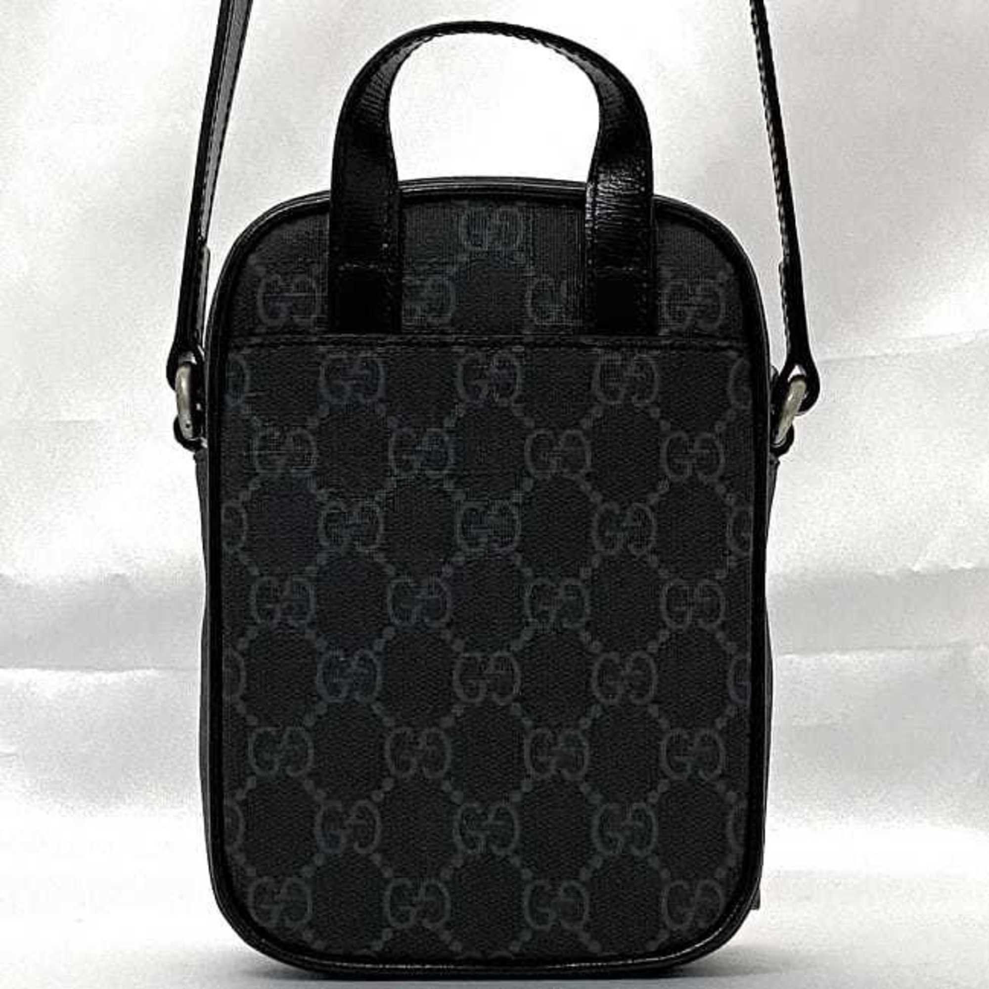 Gucci Gucci Shoulder Bag f-21810 Black Interlocking 672952 92TCN 1000U PVC Leather 0416 GUCCI Pochette Crossbody GG Supreme Unisex Women Men Size ONE SIZE - 5 Thumbnail