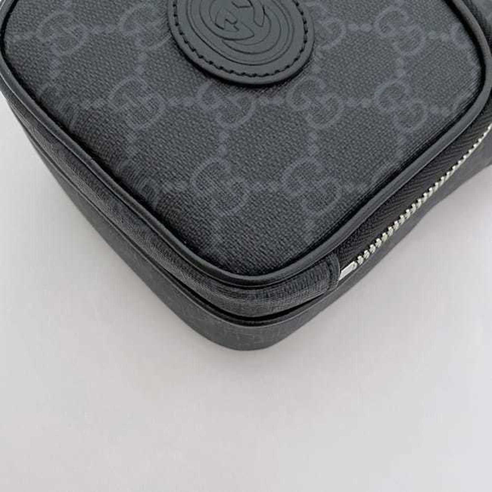 Gucci Gucci Shoulder Bag f-21810 Black Interlocking 672952 92TCN 1000U PVC Leather 0416 GUCCI Pochette Crossbody GG Supreme Unisex Women Men Size ONE SIZE - 7 Thumbnail