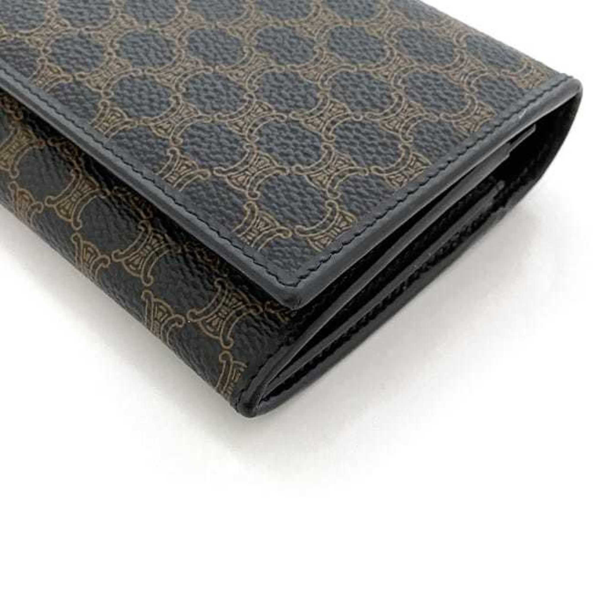 Celine Celine Bi-fold Long Wallet f-21899 Black Brown Macadam DF 0P227 300 00 PVC Leather M/00/1 CELINE Flap with Clasp Size ONE SIZE - 5 Thumbnail