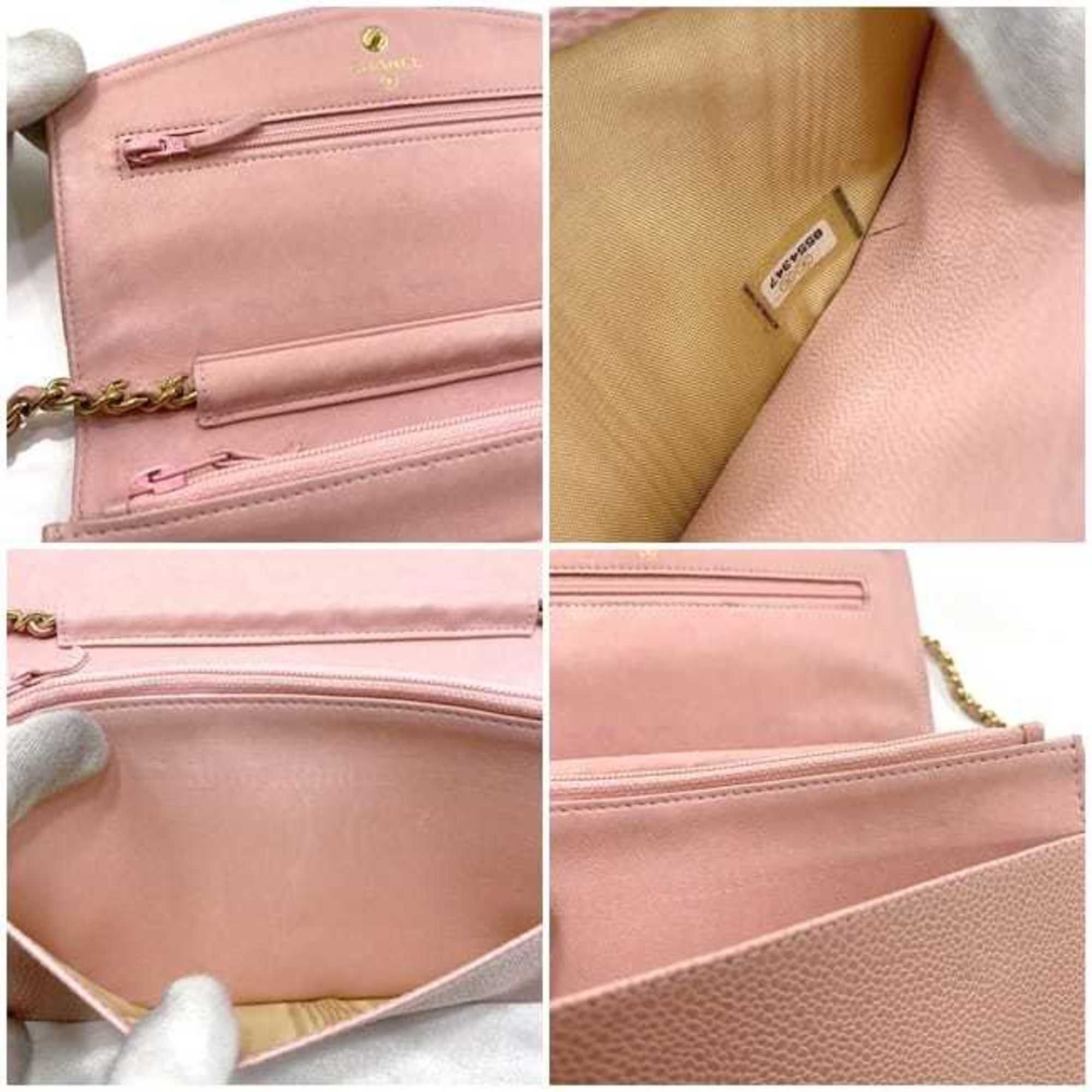 Chanel Chanel Chain Shoulder f-21930 Pink Coco Mark A13509 Crossbody Caviar Skin 8th Series CHANEL Grained Calfskin Flap Women's Size ONE SIZE - 10 Thumbnail