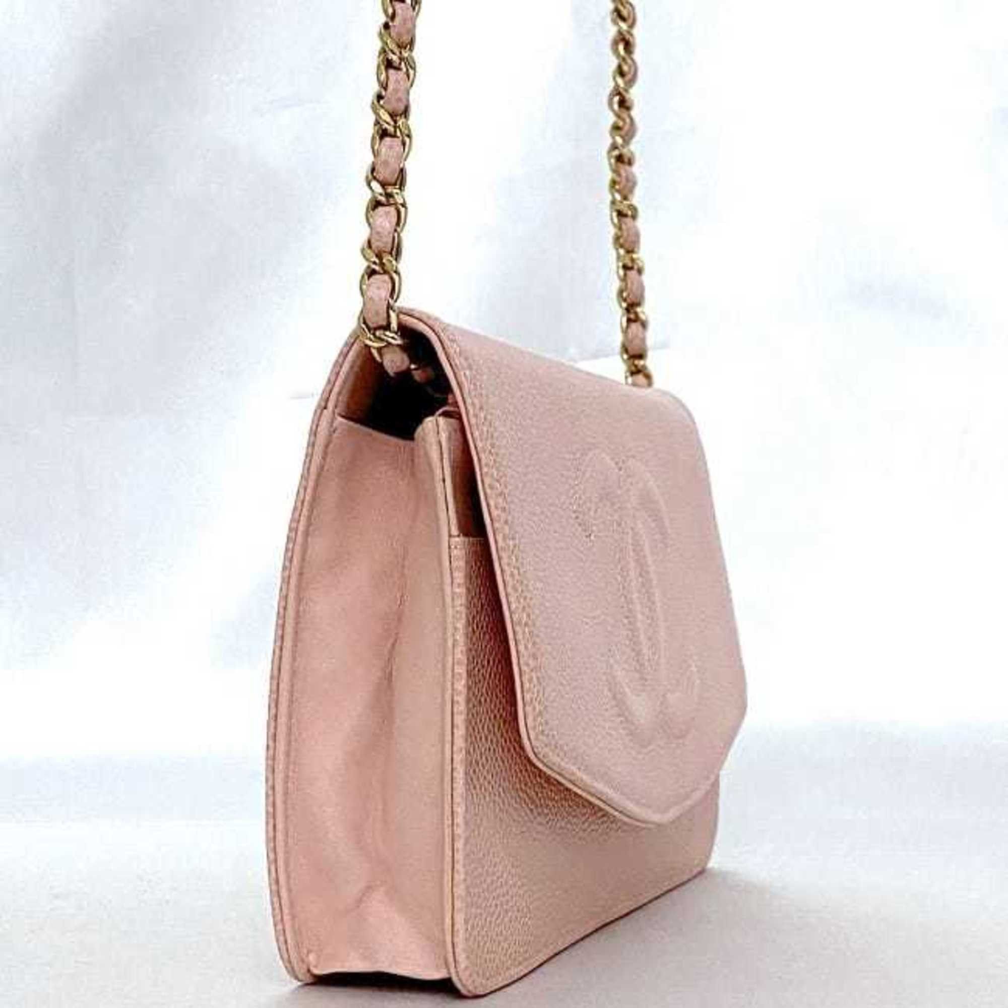 Chanel Chanel Chain Shoulder f-21930 Pink Coco Mark A13509 Crossbody Caviar Skin 8th Series CHANEL Grained Calfskin Flap Women's Size ONE SIZE - 4 Thumbnail