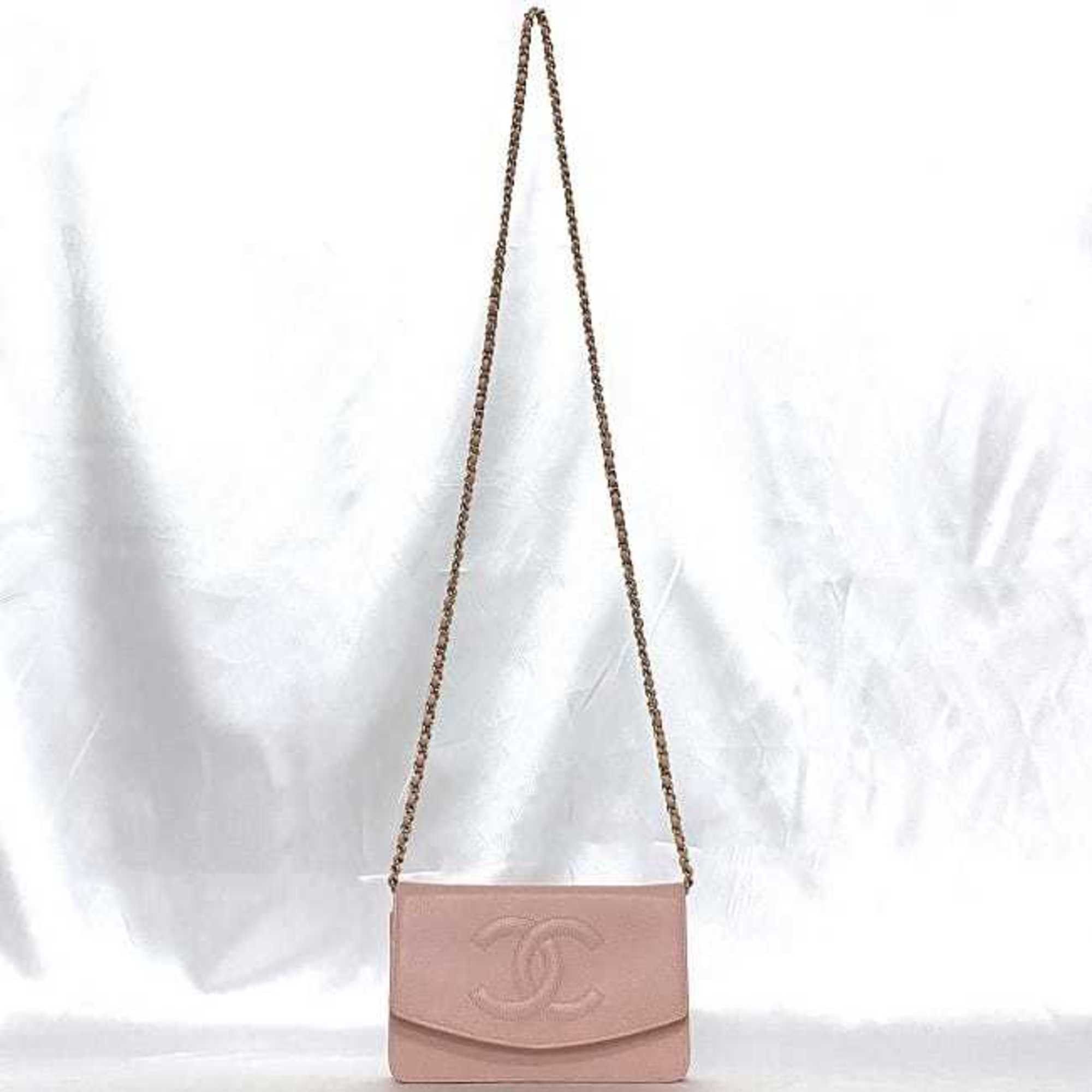Chanel Chanel Chain Shoulder f-21930 Pink Coco Mark A13509 Crossbody Caviar Skin 8th Series CHANEL Grained Calfskin Flap Women's Size ONE SIZE - 3 Thumbnail