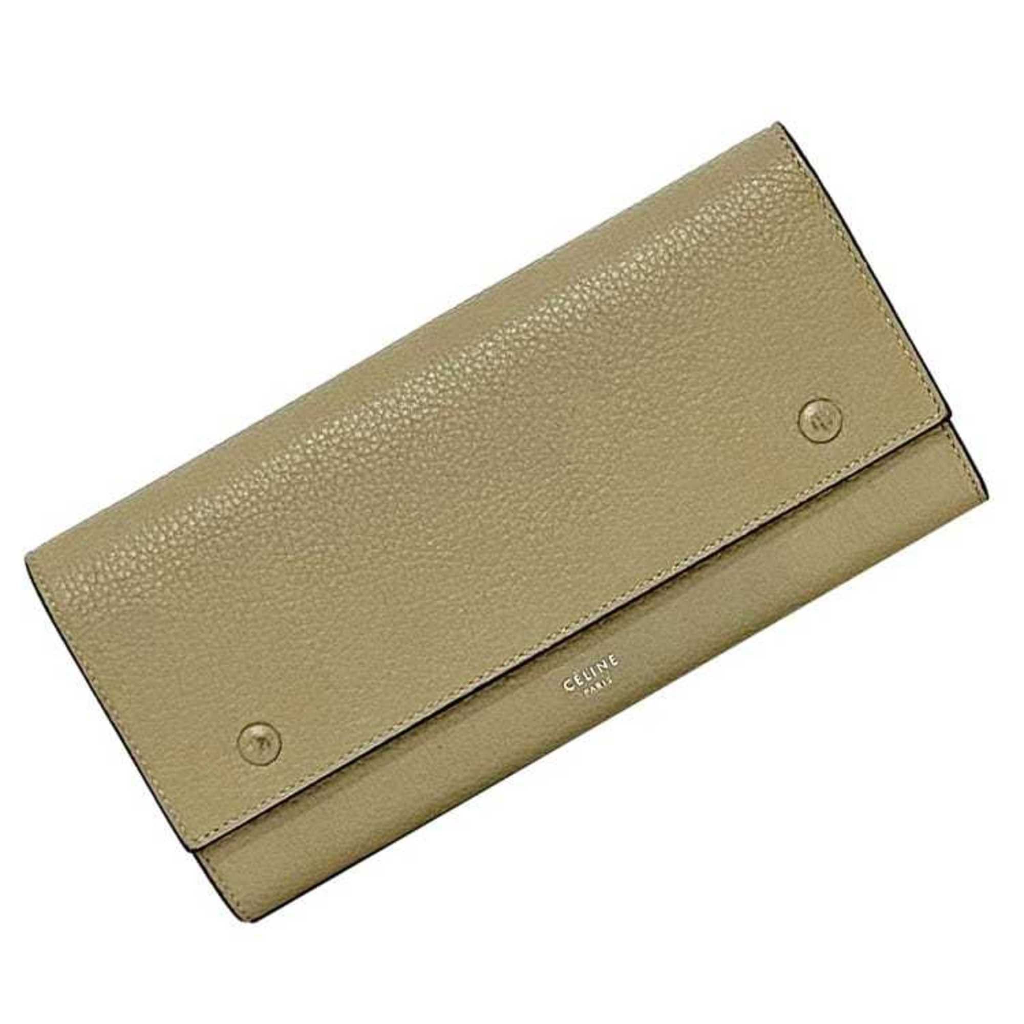 Celine Celine Bi-fold Long Wallet Large Multi-function ec-21822 Beige Red 101673AFE Leather S-PG-4175 CELINE Flap Grain Women's Size ONE SIZE - 2 Thumbnail